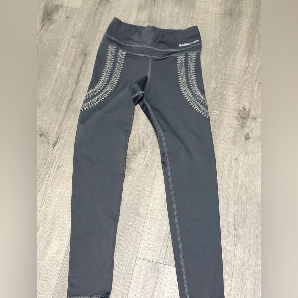 Gray detailed tights one size fits all